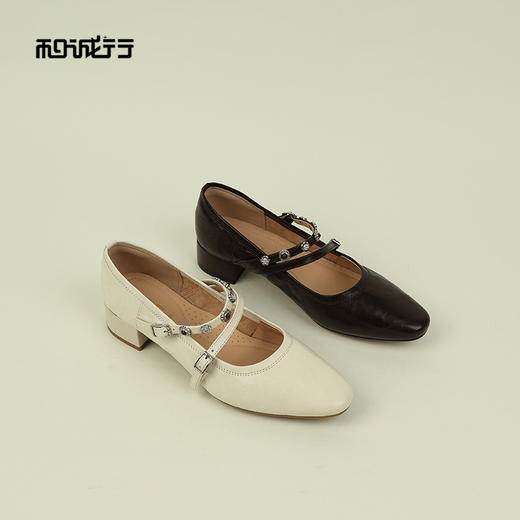 和诚行2026春季新款法式气质时尚百搭时装玛丽珍鞋中跟单鞋2120021 商品图1