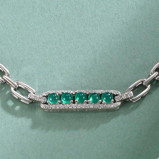 子佩集【清漪潋滟】银S925手链【SL012333】绿玉髓排钻2511 商品图5