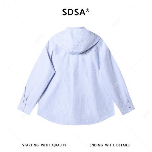 SDSA男装2026新款高贵轻奢韩版简约长袖衬衫竖纹披肩设计百搭衬衣 商品图4