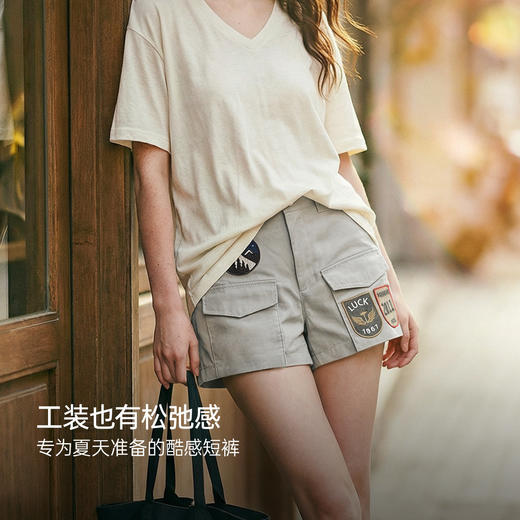 马登美式复古四分A字版直筒显瘦可外穿休闲工装短裤女士热裤夏季 商品图4