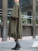 TYNVIE 气球袖防水抽绳派克大衣-橄榄色 商品缩略图4