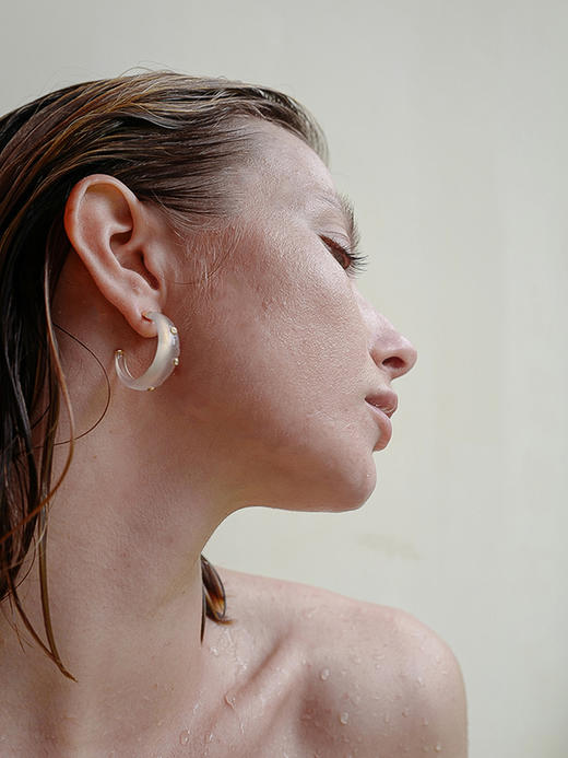ANATTA｜E-C01-WT Hoops [ 白玉髓 耳环 ]【循Countinuum Line】 商品图0