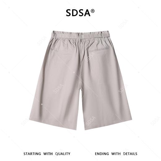 SDSA男装2026新款高贵轻奢韩版系纯色带松紧腰短裤休闲百搭直筒 商品图4