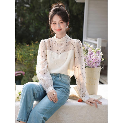 鹿向南「海盐苏打」复古高腰蓝色直筒牛仔裤女春季小个子显瘦长裤 商品图4