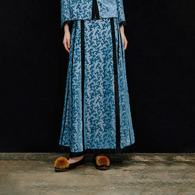 【林栖设计小店】流云漫漫|金丝如意烧花国风2026夏新款马面半身裙1962033