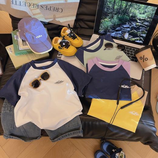 【🔥火山系穿搭39.9带走2件】80-170码男女童2026新款插肩袖韩版童装短袖儿童夏季半袖T恤聚 商品图1