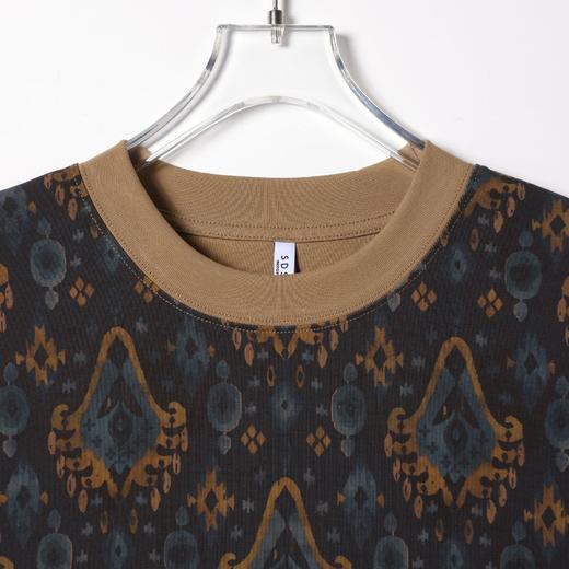 26T170SDSA男装2026新款高贵轻奢时尚简约撞色抽象图案圆领短袖T恤百搭 商品图2