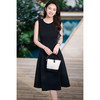 赫本风醋酸小黑裙 米思阳2026春季新款法式优雅通勤百搭OL圆领收腰醋纤小黑裙连衣裙女6085 商品缩略图0