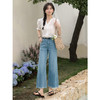 鹿向南「蓝调时分」蓝色宽松阔腿牛仔裤女夏高腰显瘦小个子九分裤 商品缩略图1