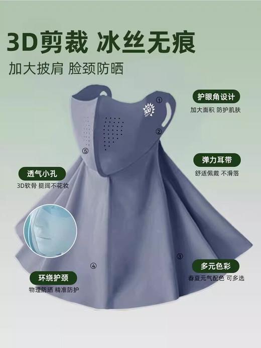 【套装出行！超值2件套】全脸防晒面罩脸基尼 女防紫外线 夏季冰丝骑行遮阳帽子口罩护颈一体 2件套防晒神器 商品图7
