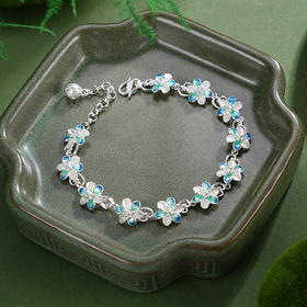 子佩集【相遇花开】S990银手链【MXSL010】花丝珐琅彩2510