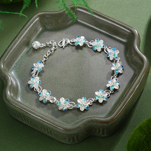 子佩集【相遇花开】S990银手链【MXSL010】花丝珐琅彩2510 商品图0