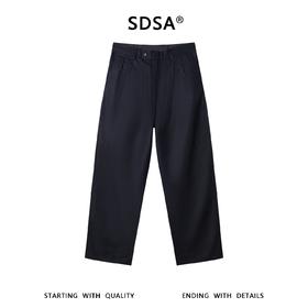 SDSA男装2026新款高贵轻奢简约纯色老钱麻棉褶皱休闲裤百搭时尚