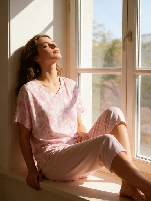 【经典莫代尔】SCHIESSER德国舒雅女士莫代尔短袖七分裤套装31/24811H 商品图0