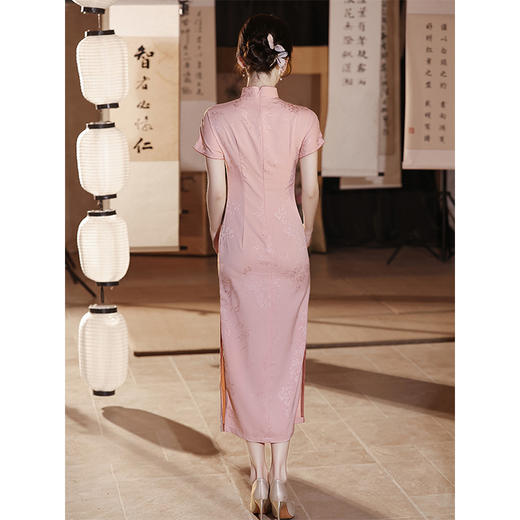 粉色旗袍夏季改良年轻款少女订婚礼服连衣裙LSB3816 商品图4