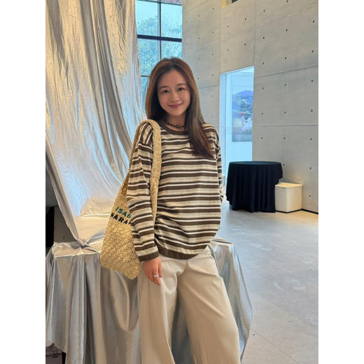 2603314    “航海风”松弛 圆领条纹上衣 商品图4