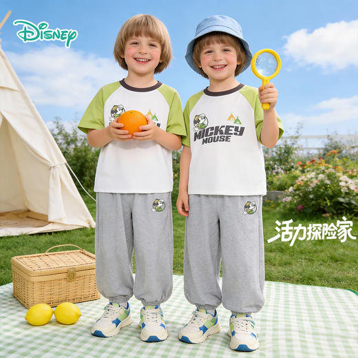 迪士尼男童7A抗菌冰瓷棉夏季短袖长裤套装ZD2FT058 商品图4