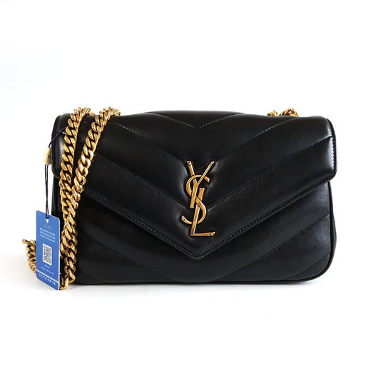 【95新】YSL圣罗兰801437小号黑金羊皮LOULOU链条包单肩包女士140326AK10 商品图0