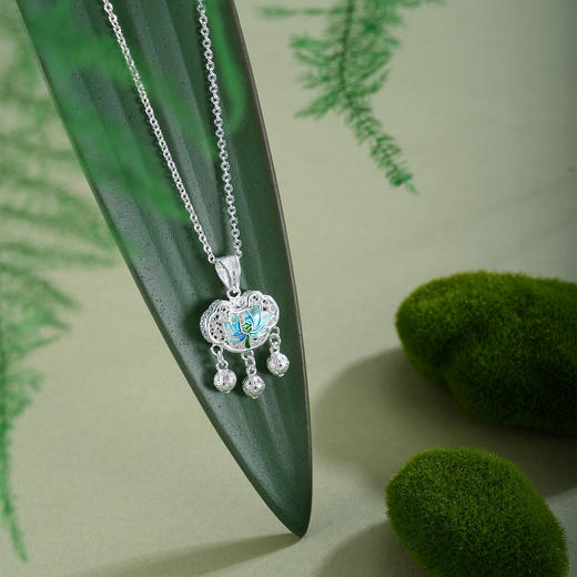 子佩集【莲渡清欢】S990银套链【MXTL033】花丝锁珐琅彩项链2510 商品图10