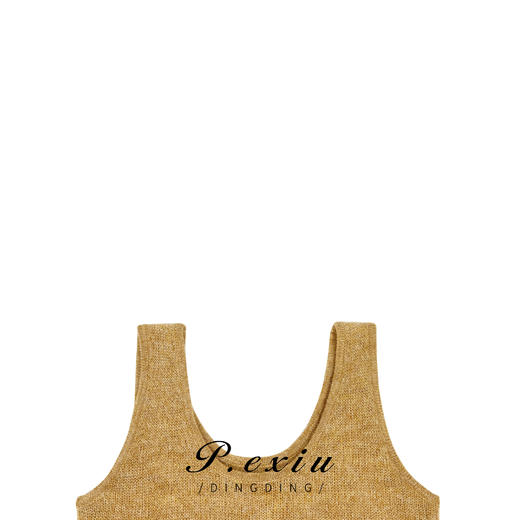 03-4潘依绣丁丁宠粉PanYiXiu/潘依绣秋季新品小众百搭时尚提花马海毛织背心 M1468 商品图2