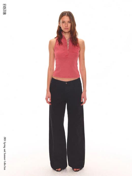 Evistub girls/E-6CBX1824/E-6CBX1815/美式复古做旧亨利领背心 商品图2