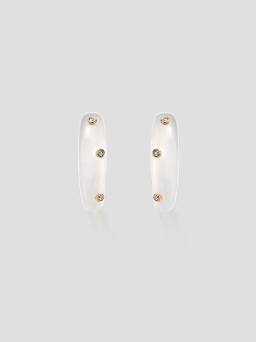 ANATTA｜E-C01-WT Hoops [ 白玉髓 耳环 ]【循Countinuum Line】 商品图2