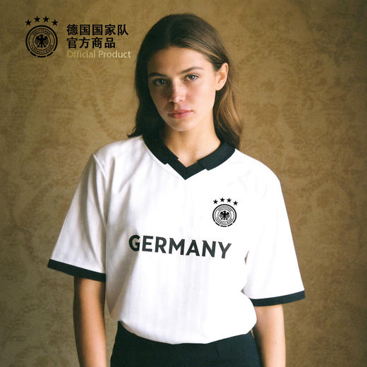 【国家队官方比赛助威服】|黑白拼色圆领速干运动T恤polo世界杯德国 商品图0