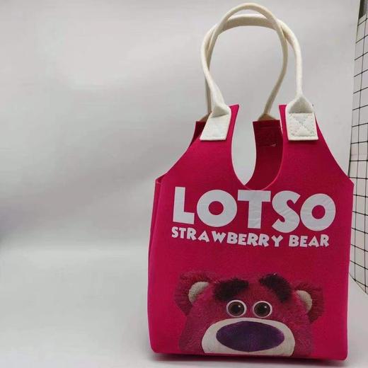 【防刮耐磨！卡通印花手提袋】新款大容量网红二家卡通手提毛毡学生手提袋手提包超萌可爱兔子。xa 商品图3