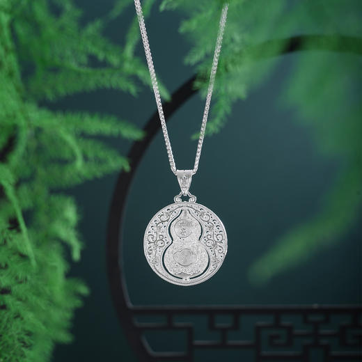 子佩集【福禄转运】S990银吊坠【YXYLDZ054】可转动葫芦花丝平安祥云（不含链）2510 商品图3