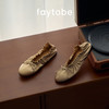 FAYTOBE 蛋卷羊皮芭蕾舞鞋圆头羊皮蝴蝶结浅口平底单鞋女 商品缩略图3