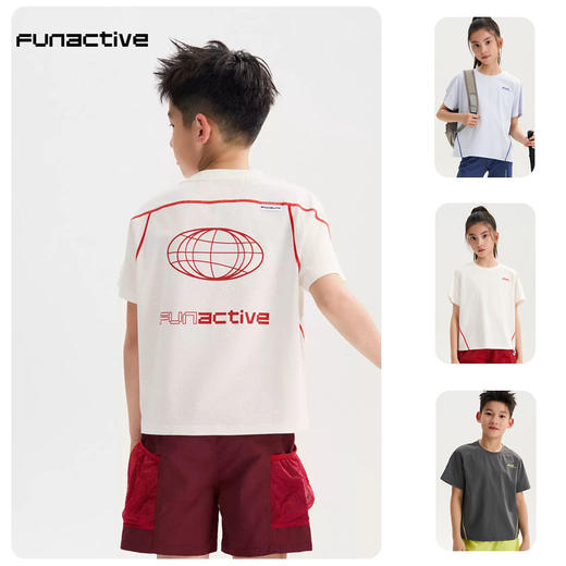 funactive女童短袖T恤夏季儿童抗菌薄款运动速干上衣F1UT10382 商品图0