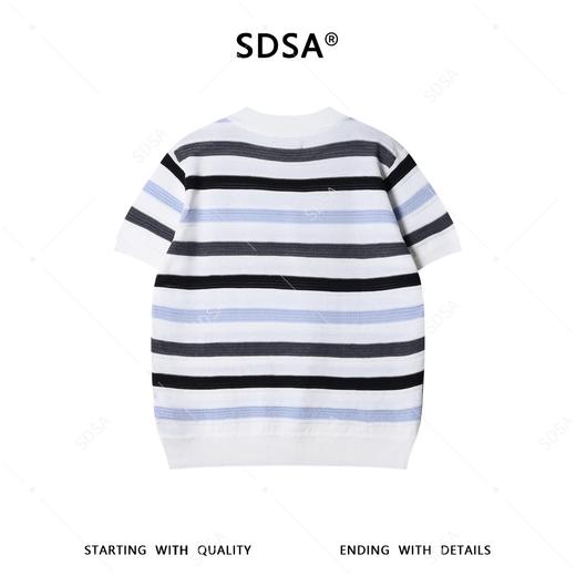 65184SDSA男装2026新款高贵轻奢简约商务撞色条纹圆领短袖T恤百搭上衣 商品图4