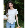 鹿向南「素褶清欢」设计感系带T恤女2026夏季新款显瘦不规则上衣 商品缩略图0