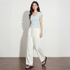 西遇慵懒百搭纯色2026春季新款潮街头风松紧腰抽绳显瘦阔腿长裤女H0060214 商品缩略图4