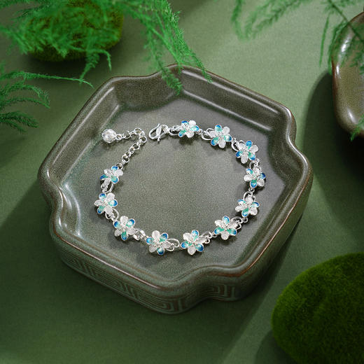 子佩集【相遇花开】S990银手链【MXSL010】花丝珐琅彩2510 商品图1