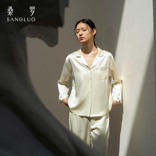 玻尿酸美肤』桑罗23姆米重磅睡衣套装桑蚕丝女家居服外穿 商品图1