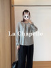 专柜实拍【醋纤丝光感】拉夏贝尔/La Chapelle精致串珠圆领后系带缎光肌理感长袖衬衫气质复古上衣 商品缩略图6