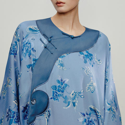 【林栖设计小店】花间蝶|桑蚕丝国风气质改良氅衣2026夏新款衬衣1962075 商品图8