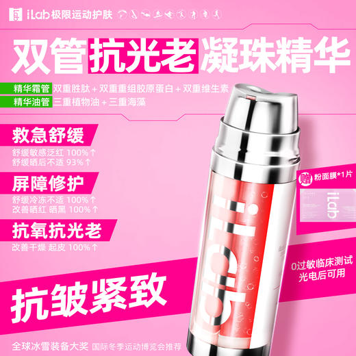 iLab艾莱博双管抗光老精华霜(多肽凝珠胶原)抗皱紧致/抗氧抗糖 商品图1
