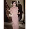 粉色旗袍夏季改良年轻款少女订婚礼服连衣裙LSB3816 商品缩略图1