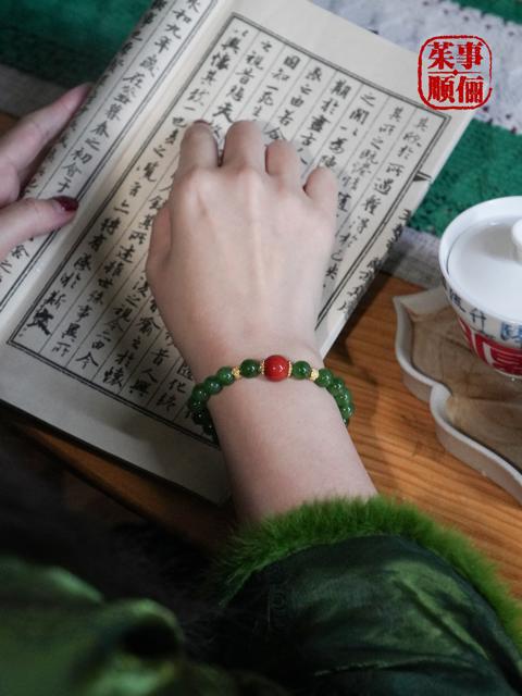 【26年女神樱花季】【茱事顺俪】和田碧玉手串 商品图11