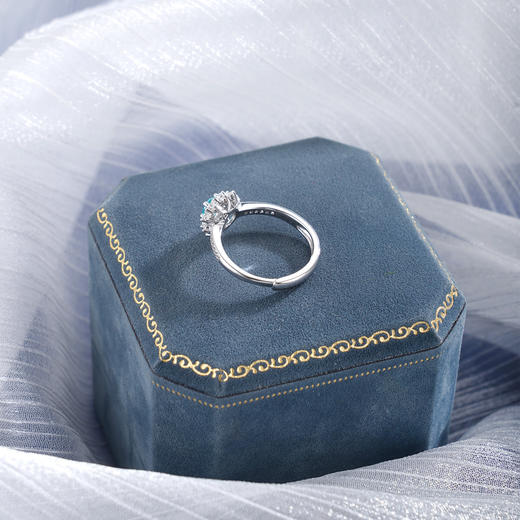 子佩集【阳光花海】S925银戒指【RM0519-XF】培育宝石帕拉伊巴蓝碧玺星光太阳花2510 商品图4