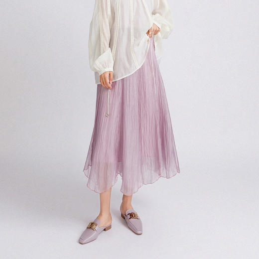 下单3-7天发货！ORIGNAL&CO 花瓣不规则半裙 裙身垂坠有韵律感 低调吸睛翩若惊鸿 三层面料叠加不透 亲肤柔软 商品图5