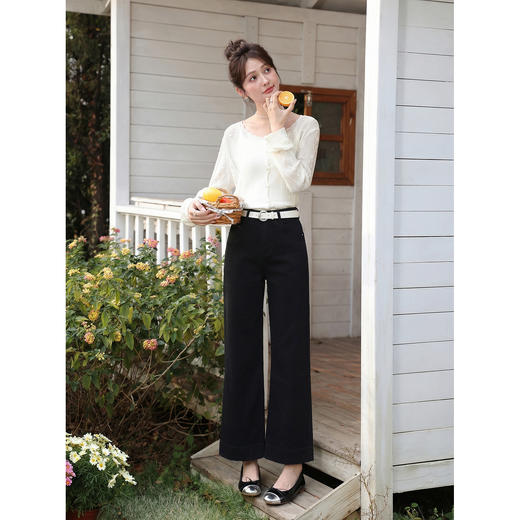 鹿向南「唯蓝织夏」百搭蓝色牛仔裤女2026夏季最新款显瘦遮肉长裤 商品图3