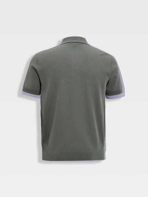 callisto白色双层领口丝棉混纺弹力T恤 商品图6