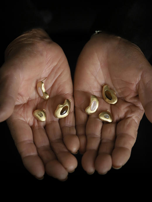 ANATTA｜E-P03-3GD Pebble III Earrings [ 可拆卸 耳环 ]【鹅卵石Pebble】 商品图3