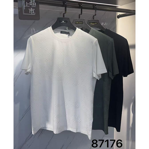 男士圆领短袖T恤夏季新款凉感提花透气T恤上衣   XLM-CM8687176 商品图4