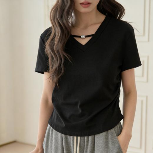 好看不撞衫「赫本正肩小凉t」棉柔质感 轻盈舒适不闷汗 小蛮腰下摆更显瘦  商品图5