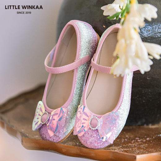 【云优选】Little winkaa女童公主鞋艾莎水晶皮鞋春秋新款小女孩配裙子单鞋 商品图4