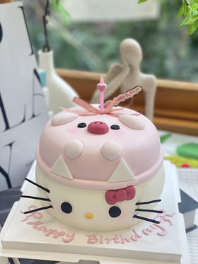 翻糖hello Kitty奶油蛋糕 下单前请仔细阅读商品详情 可以做四寸
